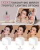 Travel Makeup Bag With Light Up Mirror, With 2X3X Magnifying Mirror And Adjustable Partitions, Portable Makeup Storage Box With 3 Color Lights For Cos