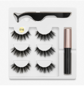 A Pair Of False Eyelashes With Magnets In Fashion (Option: 016 style)