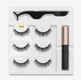 A Pair Of False Eyelashes With Magnets In Fashion (Option: 5PC 018 style)