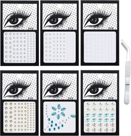 Besteel Face Gems Face jewels Stick on Eye Jewels Face Rhinestones for Makeup Eye Body Nail Face Gems Rhinestone Stickers for Women (Style: 6pcs-C)