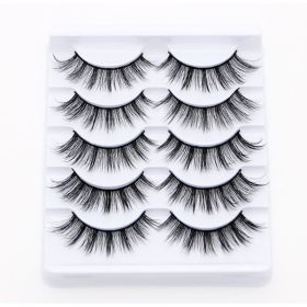 20/10/5 Paar Valse Mink Wimpers Natuurlijke Piekerige Lange Valse Wimpers Handgemaakte Gevleugelde Dikke Lash Voor Wimper Extension Make gereedschap (Color: 5Pairs-B)