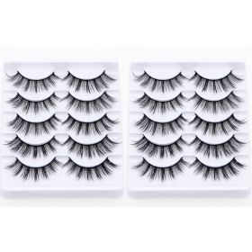 20/10/5 Paar Valse Mink Wimpers Natuurlijke Piekerige Lange Valse Wimpers Handgemaakte Gevleugelde Dikke Lash Voor Wimper Extension Make gereedschap (Color: 10Pairs-B)