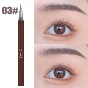 Newly 0.01MM Ultra Thin Head Liquid Eyebrow Pen Natural Waterproof Sweat-proof Eyebrow Pencil For Beginners In Makeup Cosmetic (Color: 1pc Grey)