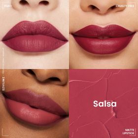 Szvilimz High Quality Silky Smooth Waterproof Matte Lipstick High color saturation (Color: Salsa)