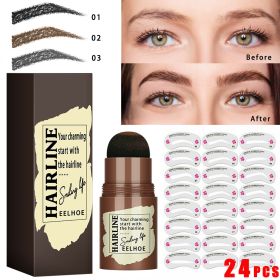 Eyebrow Stamp Stencil Kit, 24 Pc Eyebrow Shaping Stencils, Long-lasting Eyebrow Brow Definer, Perfect Make-up Reusable Kit (Option: 1 Black + 24 Cards)